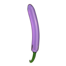 Anal Plug Glass Beaded Eggplant Shaped Transparent Sex Toy For Women Men Gay