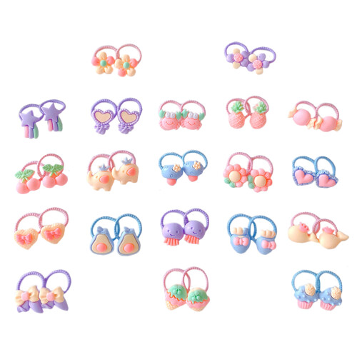 40St Kinder Haarbandjes Resin Elastische Haaraccessoires Voor 2