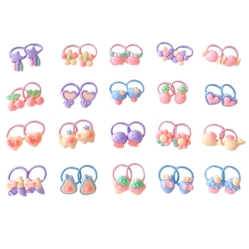 40St Kinder Haarbandjes Resin Elastische Haaraccessoires Voor