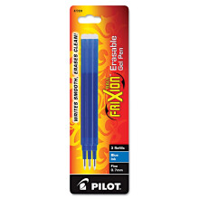 Pilot FriXion Ball Gel-inktvullingen voor uitwisbare pennen, fijne punt, 0,7 mm, 3 stuks, blauw