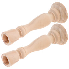 2Pcs Wooden Tea Light Holders Khaki Mini Candle Stands for Home