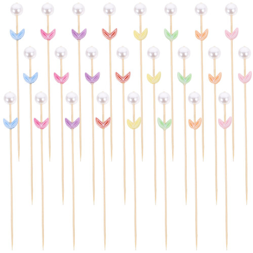 100pcs bamboo cocktail picks for appetizers and fruit serving