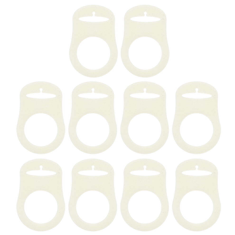 10Pcs Silicone Baby Pacifier Clips With Adapter Rings For Toddlers Villcase