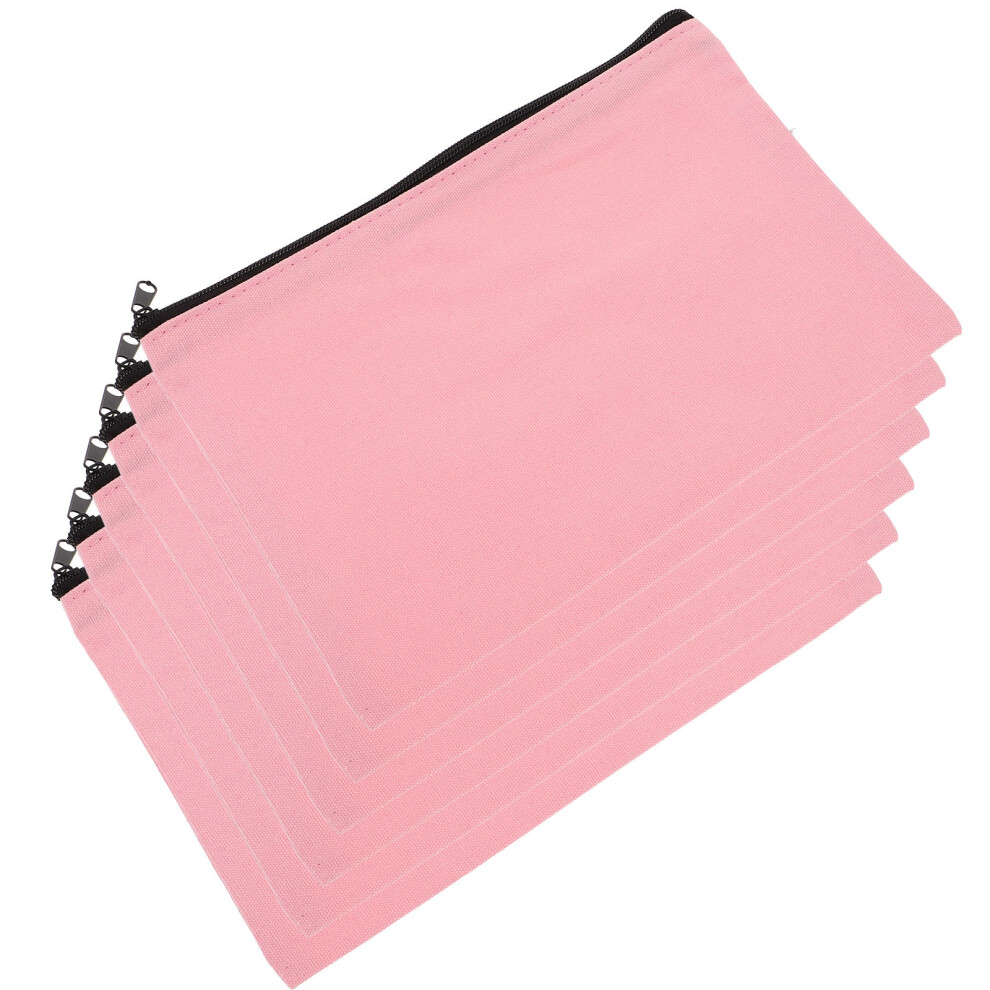 Villcase 6Pcs Canvas Zipper Pouches For Makeup, Jewelry, Travel, School