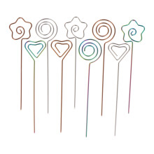 9 pcs decorative fruit picks, assorted colors, party decor cocktail sticks