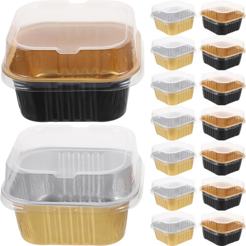 20pcs aluminum foil boxes for cake baking and desserts