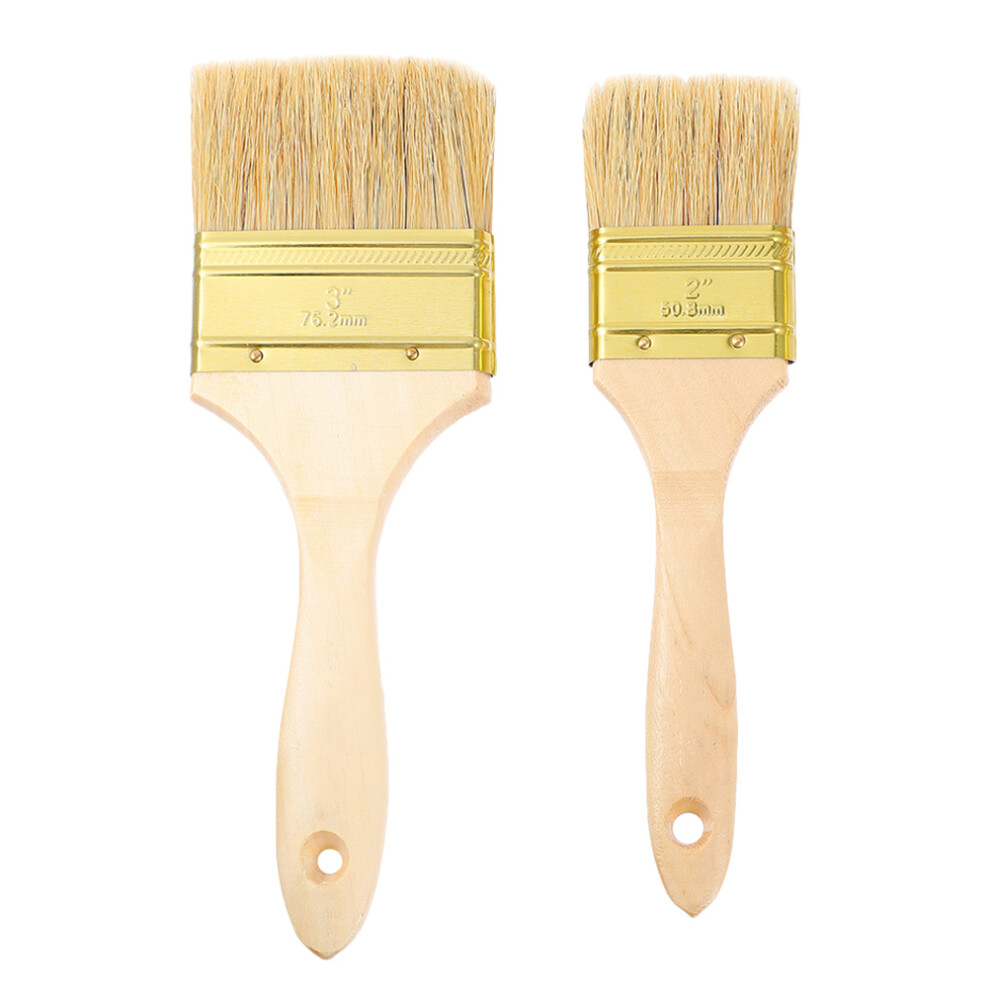 2Pcs Flat Bristle Chip Paint Brushes For Utility And Art Use 3303533642066