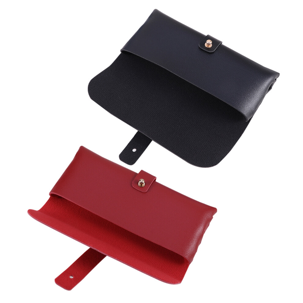 Vaguelly 2Pcs Pvc Glasses Case With Nail Buckle