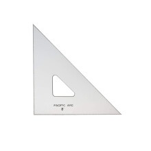 Tri   ngulo de dibujo Pacific Arc, 8 pulgadas, 45/90 grados, topacio