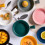 Round Ceramic Baking Plate With Handle For Home Kitchen Use Yellow 2