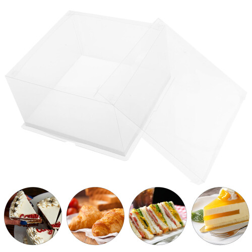 1Pc Durable Transparent Cake Packaging Box Ideal for Birthday Cakes 1