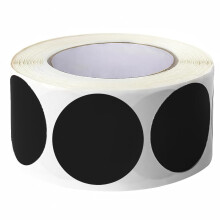 SHYGO 1 schwarze Kreis-Punkt-Aufkleber, Farbkodierungsetiketten, 1000 Stck, 2 Rollen