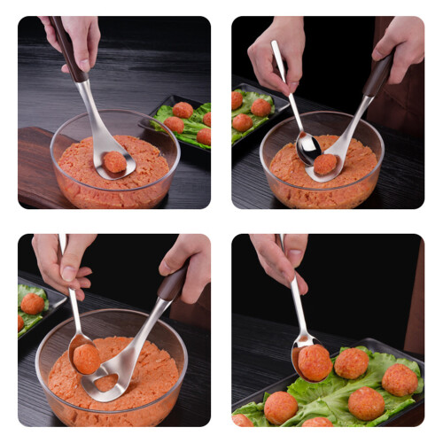 Metall Meatball Maker Mit Holzgriff Bunt Und Langlebig 1