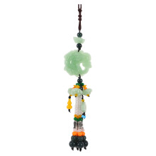 feng shui car ornament with lotus crystal glass gourd pendant