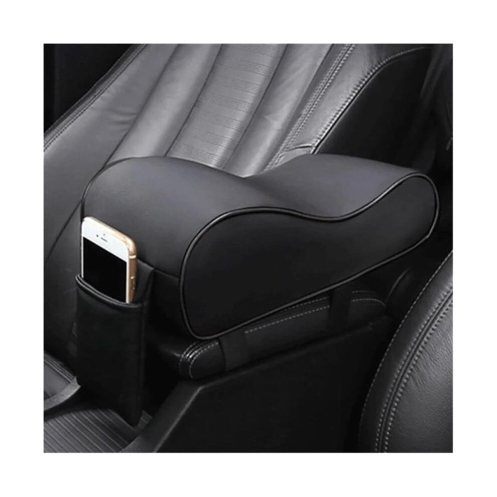Car Armrest Pad Leather Auto Central Console Protection Cushion Thickened Memory Foam Storage Box With Pocket Black 9354506981167