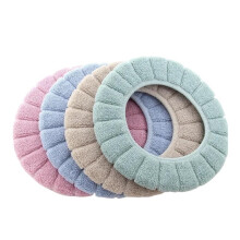 Toilet Seat Cover Universal Pumpkin Pattern 30Cm Warm Washable Knitting O-Type Toilet Mat For Kids Potty Training Random Color 1 Piece