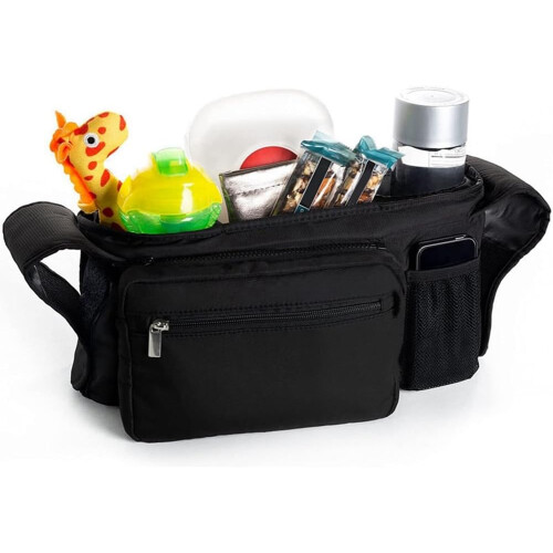 Universal Stroller Bag Insulated Cup Holder Large Capacity Waterproof With Shoulder Strap Hook Compatible With Strollers 2