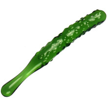 Glass Anal Plug Crystal Dildo Butt Plug Stimulator Vaginal Massager G-Spot Prostate Massager Green 7.87 In x 0.98 In