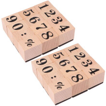 2Sets Duurzame Nummer Stempels Van Hout En Rubber Voor Knutselplezier