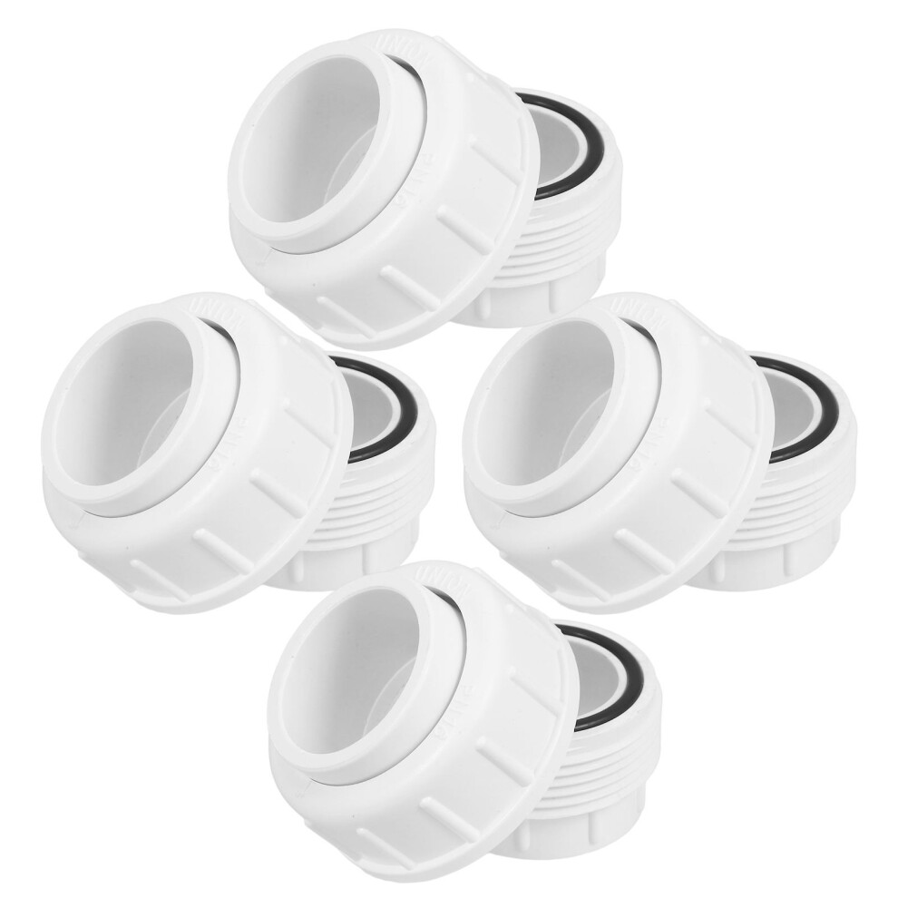 4Pcs White Pvc Union Pipe Fittings For Water And Drainage 3303680011487
