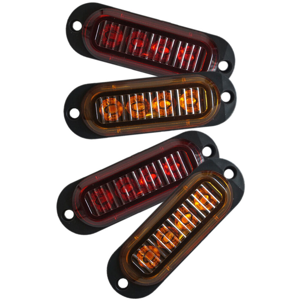 4Pcs Side Marker 12V-30V For Trailer, 4 Leds Light 3303533657626