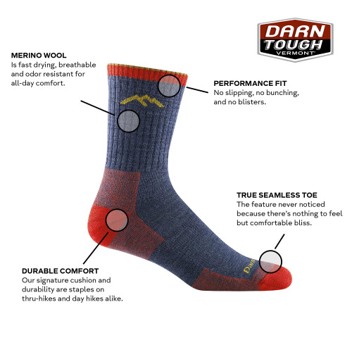 Dernamente resistente Merino Wool Micro Crew Sock Cushion Black grande 1