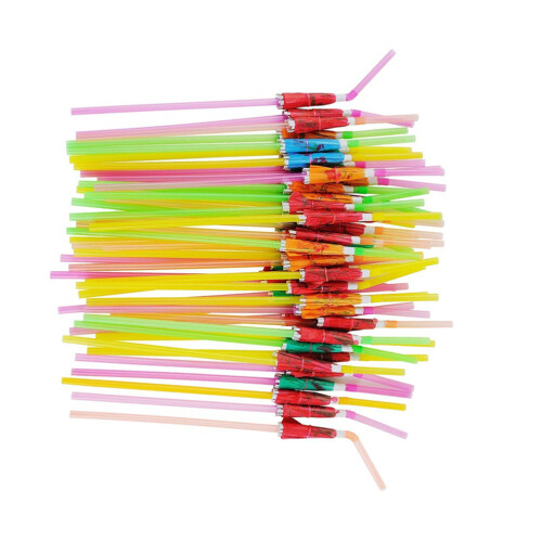 50pcs umbrella straws assorted colors for party bar use 2