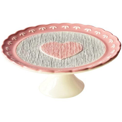 ceramic heart pattern plate for valentine's day desserts and fruit