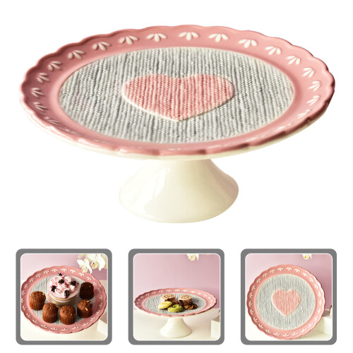 ceramic heart pattern plate for valentine's day desserts and fruit 1