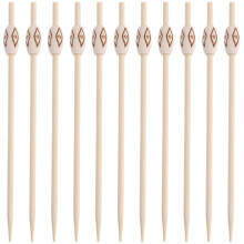 50Stk Einweg Bambus Cocktail Picks Beige Für Snacks Und Party