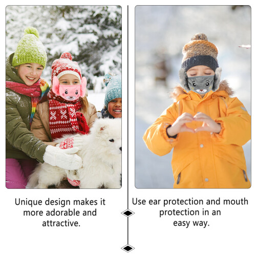 6 pcs ear warmers plush bear winter 1