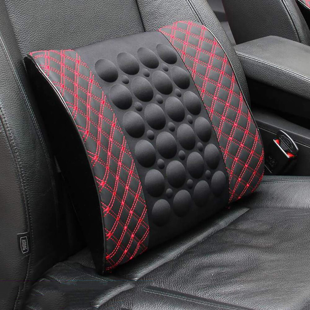 Orthopaedic Massage Vibrating Back Seat Lumbar Support 12V Pu Leather For Taxi Car Lorry Truck Ergonomic Seat Cushion 9354506981501
