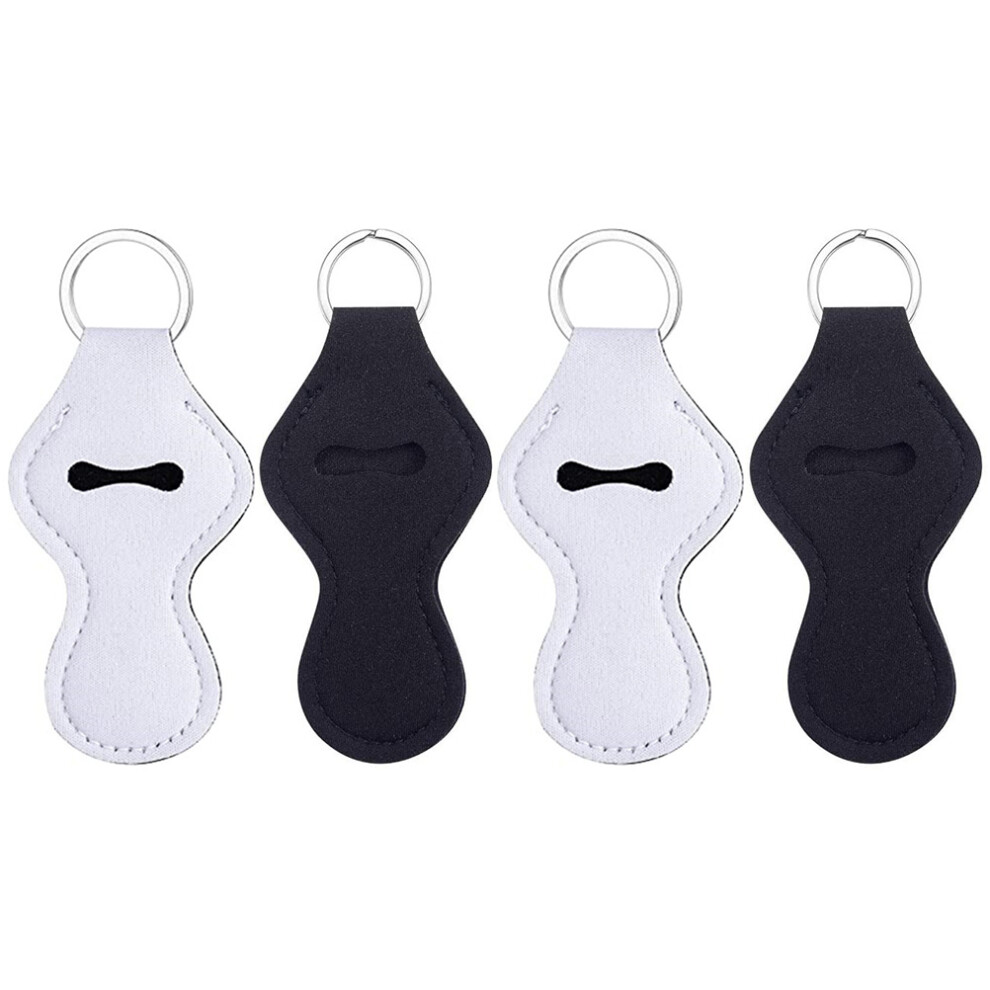 Happyyami 4Pcs Holder Keychain For Lip Balm Lipstick Gloss Sleeve