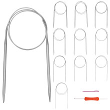 11pcs 80cm stainless steel circular crochet needles 1.5mm to 5.0mm