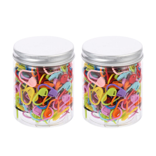 2 boxes plastic crochet markers for knitting and sewing tools 1