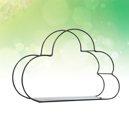 cloud shaped metal book rack for home office black 2