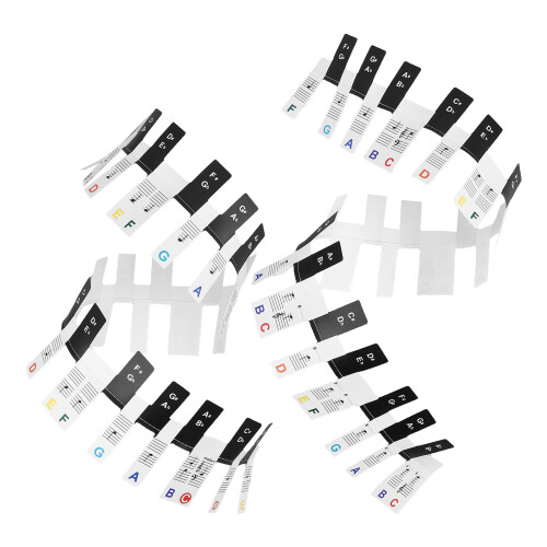 plastic 88-key piano keyboard stickers colorful note guide
