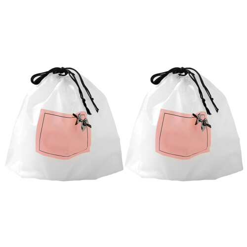 2 packs thickened disposable washcloths with drawstring bag