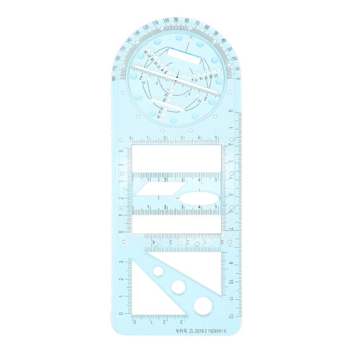 multi-function geometric drawing template math ruler school supply