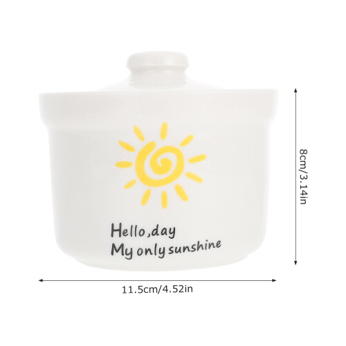 creative ceramic stew pot with lid, colored dessert and soup cup 1