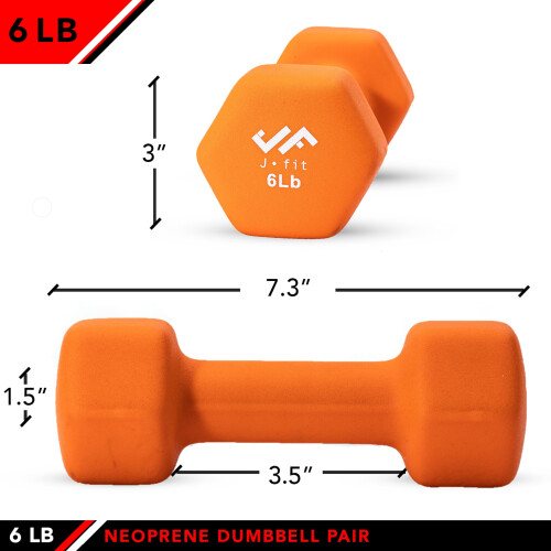 Jfit Neoprene Dabbell Pairs 6 lb 1