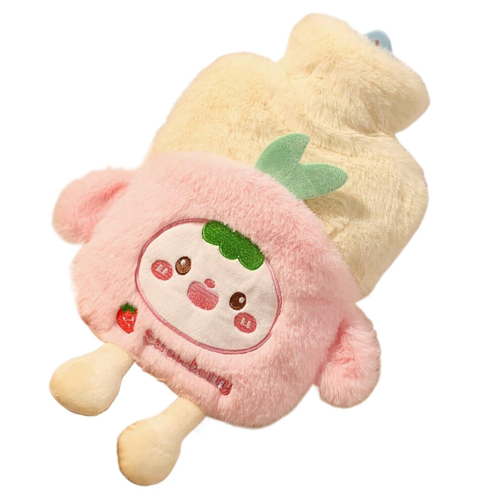 Plush Hot Water Bag Strawberry Cartoon Hot Water Bottle, Safe Hand and Foot Warmer, Winter Heat Bag