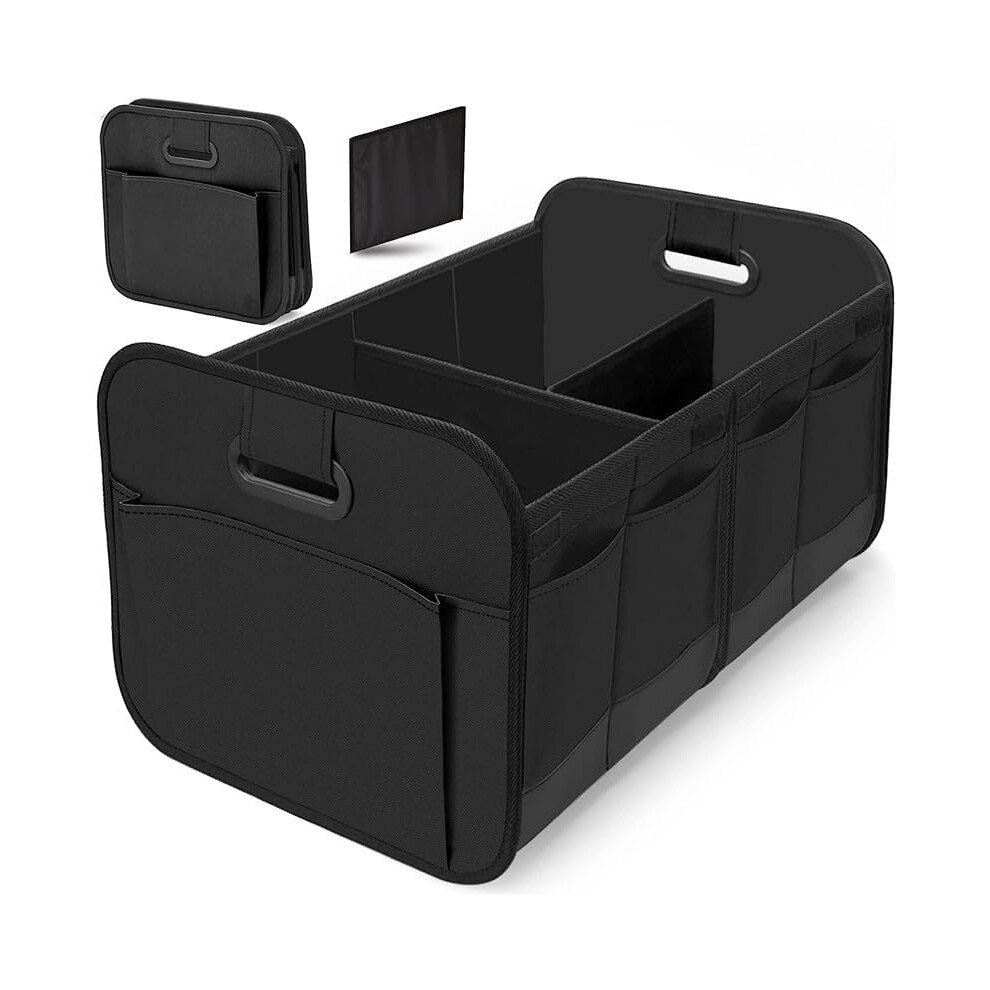 Car Boot Organiser For Vw Taigo 2021 Non-Slip Waterproof Foldable Multi-Compartment Car Trunk Storage Bag Black 9354506981860