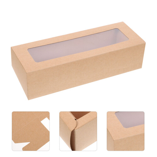 10Pcs Macaron PVC Boxes With Clear Window Cookie Containers 2