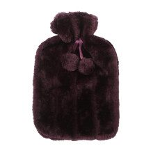 Insulated Hot Water Bottle Covers 2 Liter Soft Faux Plush Purple Cover Sleeves Only