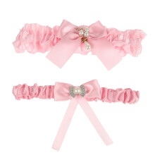 2pcs wedding garter set for bride decorative thigh bands