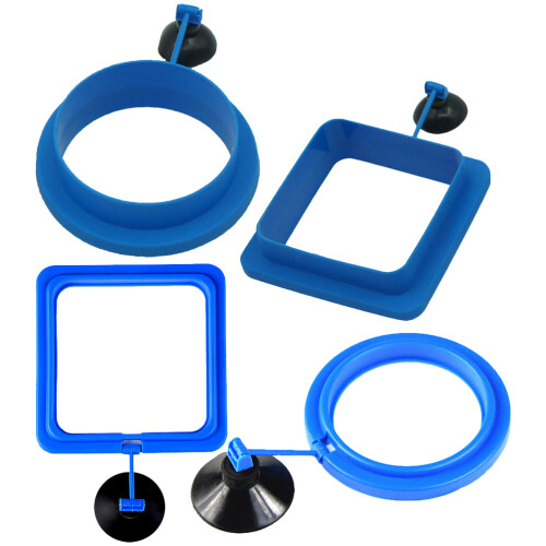 4pcs floating fish feeding rings with suction cup for aquarium 1