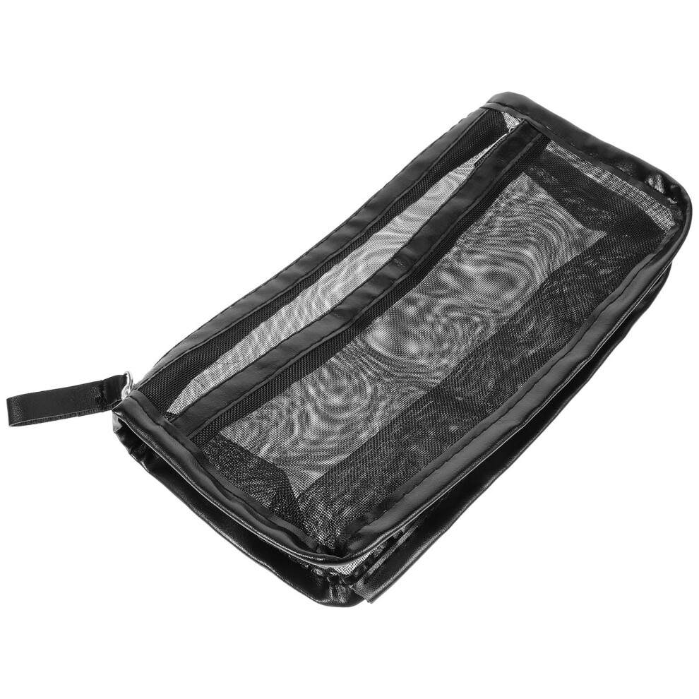 Vaguelly Mesh Pencil Case Travel Makeup Cosmetic Bag With Zipper