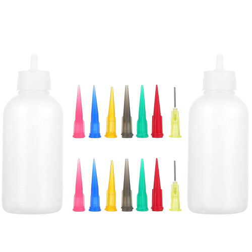 2 sets needle tip applicator bottles with nozzles for painting 2