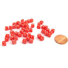 Koplow Games 50 zeszijdige D6 5 mm .197 inch sterven kleine kleine mini miniatuur rode dobbelstenen